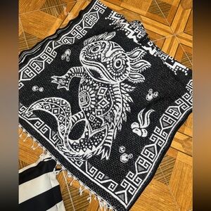 Black and White Axolotl Zarape “Poncho”